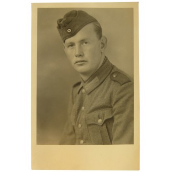 Foto van Wehrmacht Gunner in zijhoed. Espenlaub militaria